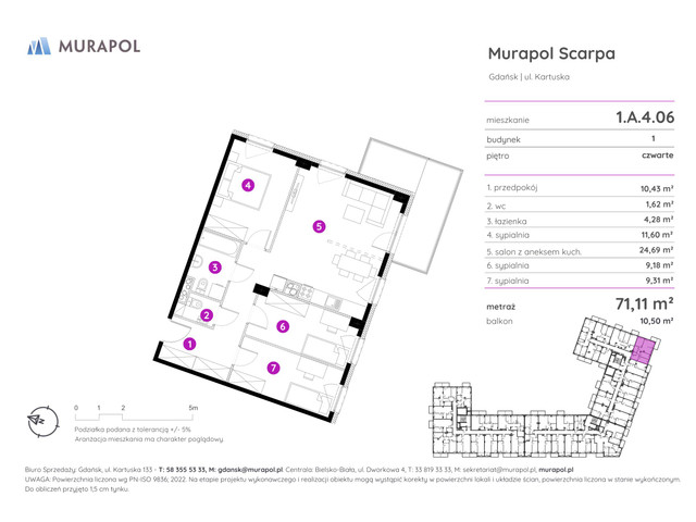 Mieszkanie w inwestycji Murapol Scarpa, symbol 1.A.4.06 » nportal.pl