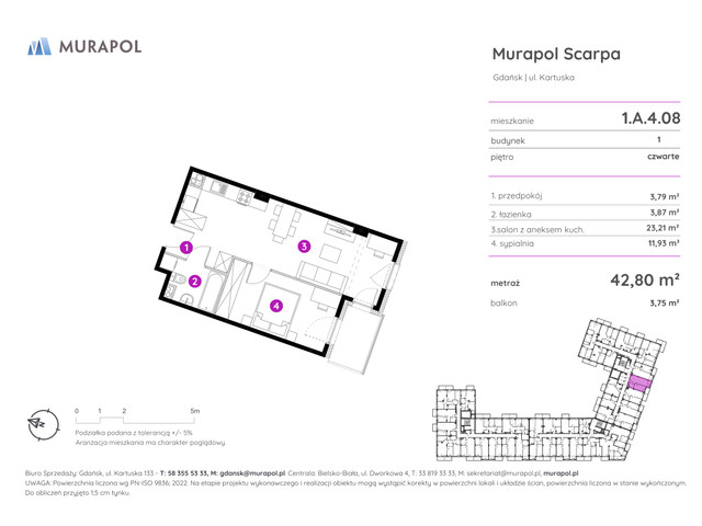 Mieszkanie w inwestycji Murapol Scarpa, symbol 1.A.4.08 » nportal.pl