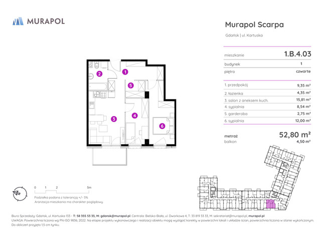 Mieszkanie w inwestycji Murapol Scarpa, symbol 1.B.4.03 » nportal.pl