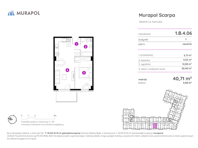 Mieszkanie w inwestycji Murapol Scarpa, symbol 1.B.4.06 » nportal.pl