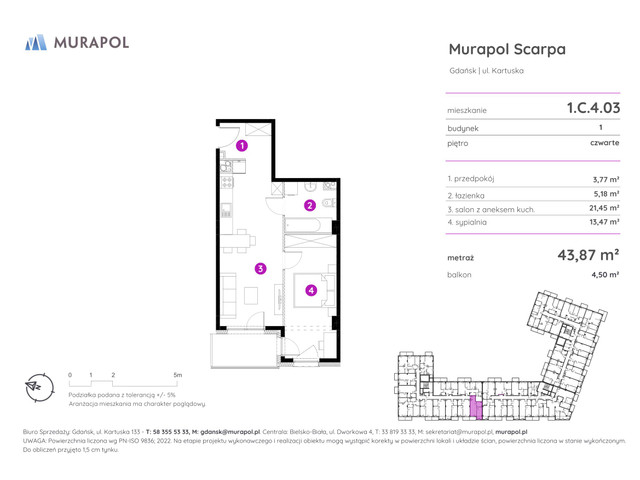 Mieszkanie w inwestycji Murapol Scarpa, symbol 1.C.4.03 » nportal.pl