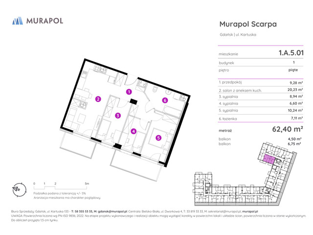 Mieszkanie w inwestycji Murapol Scarpa, symbol 1.A.5.01 » nportal.pl