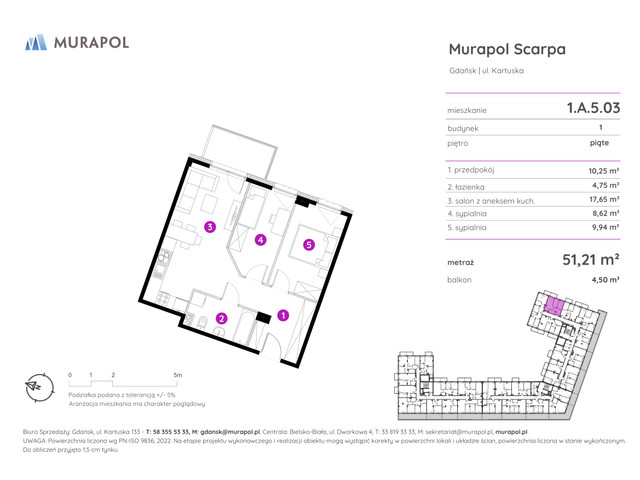 Mieszkanie w inwestycji Murapol Scarpa, symbol 1.A.5.03 » nportal.pl