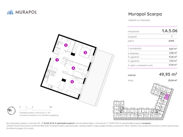 Mieszkanie w inwestycji Murapol Scarpa, symbol 1.A.5.06 » nportal.pl