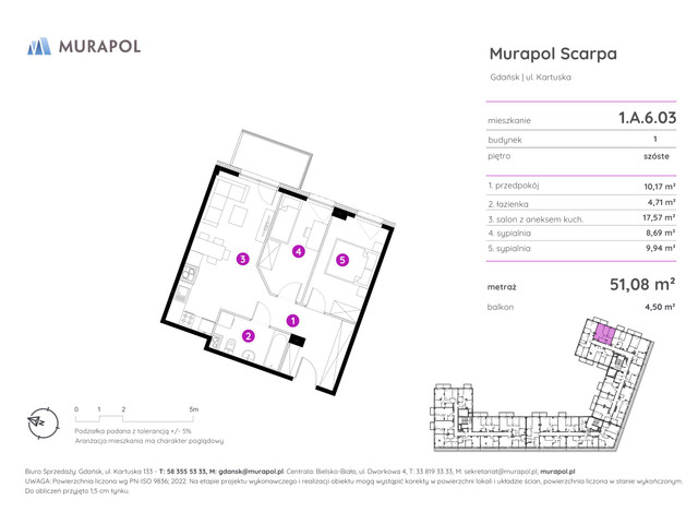 Mieszkanie w inwestycji Murapol Scarpa, symbol 1.A.6.03 » nportal.pl