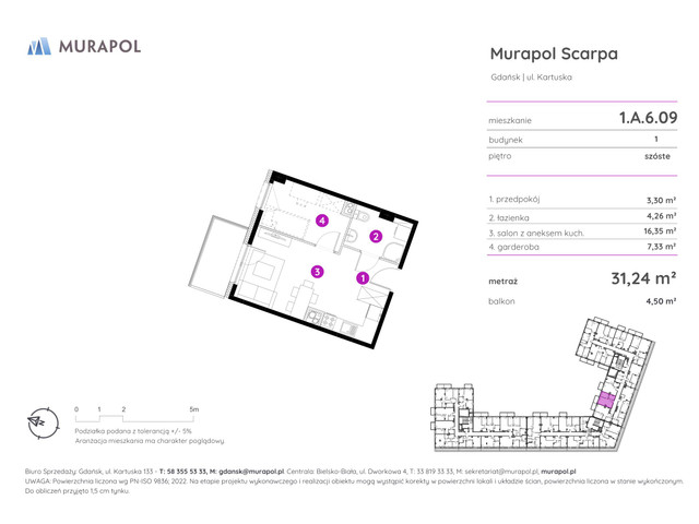 Mieszkanie w inwestycji Murapol Scarpa, symbol 1.A.6.09 » nportal.pl