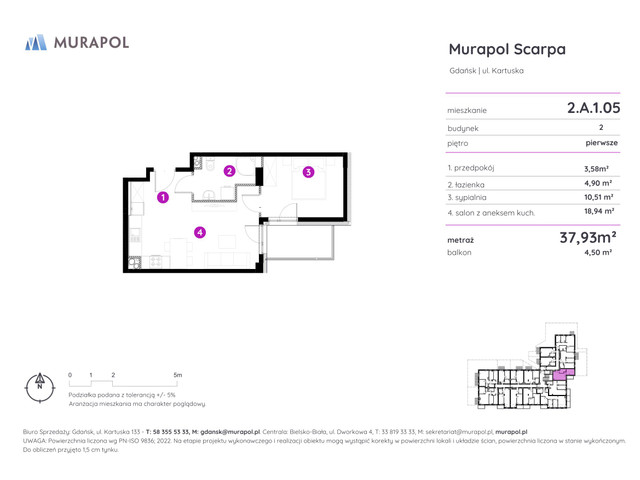Mieszkanie w inwestycji Murapol Scarpa, symbol 2.A.1.05 » nportal.pl