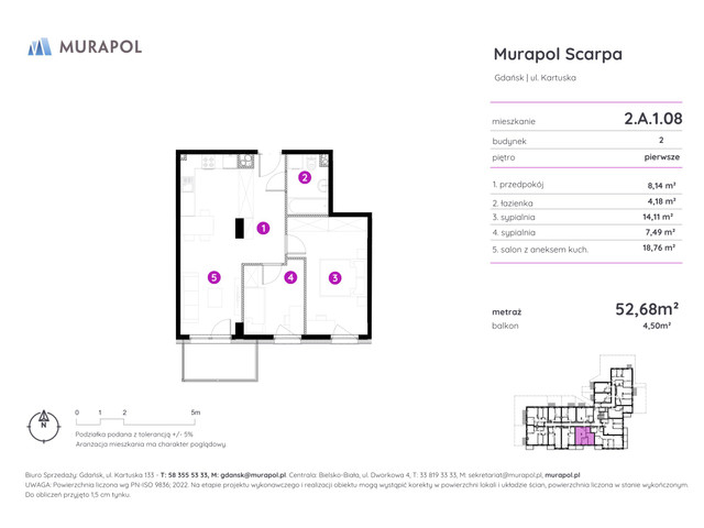 Mieszkanie w inwestycji Murapol Scarpa, symbol 2.A.1.08 » nportal.pl