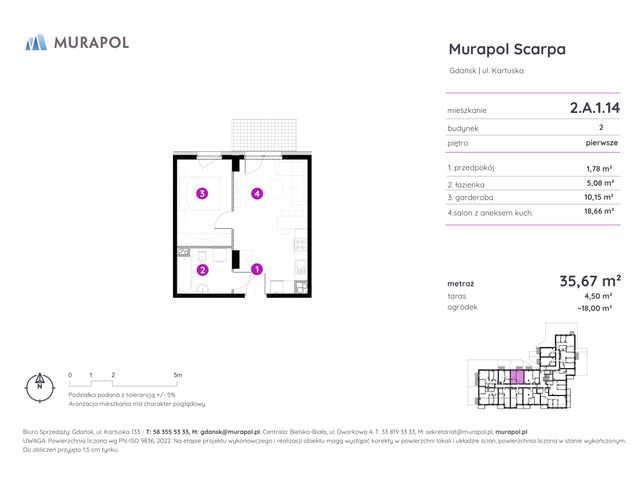 Mieszkanie w inwestycji Murapol Scarpa, symbol 2.A.1.14 » nportal.pl