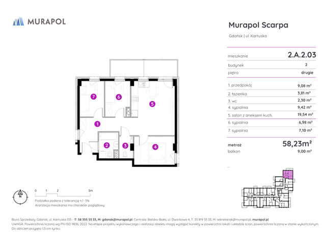 Mieszkanie w inwestycji Murapol Scarpa, symbol 2.A.2.03 » nportal.pl