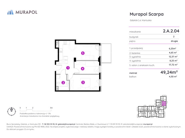 Mieszkanie w inwestycji Murapol Scarpa, symbol 2.A.2.04 » nportal.pl