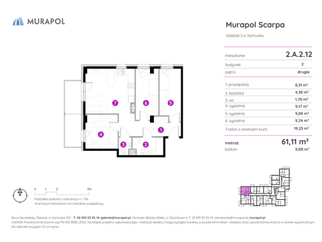 Mieszkanie w inwestycji Murapol Scarpa, symbol 2.A.2.12 » nportal.pl