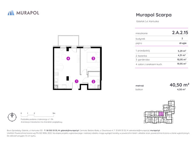 Mieszkanie w inwestycji Murapol Scarpa, symbol 2.A.2.15 » nportal.pl