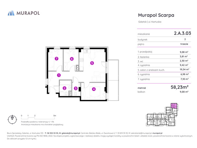 Mieszkanie w inwestycji Murapol Scarpa, symbol 2.A.3.03 » nportal.pl