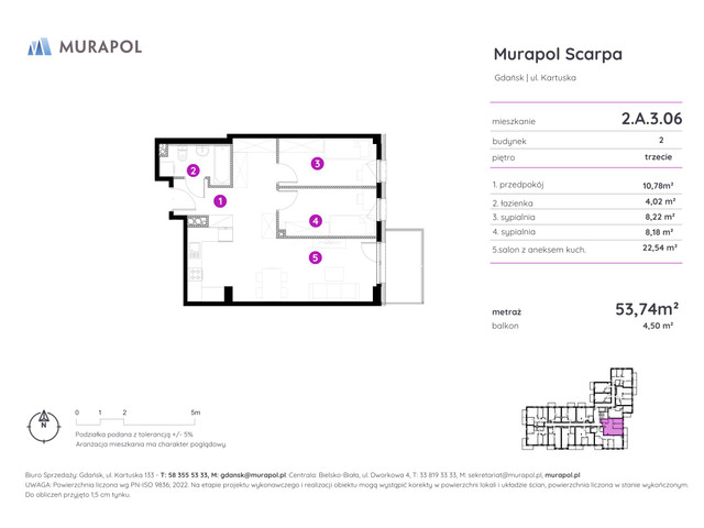 Mieszkanie w inwestycji Murapol Scarpa, symbol 2.A.3.06 » nportal.pl