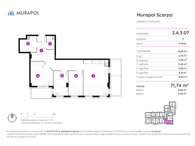 Mieszkanie w inwestycji Murapol Scarpa, symbol 2.A.3.07 » nportal.pl
