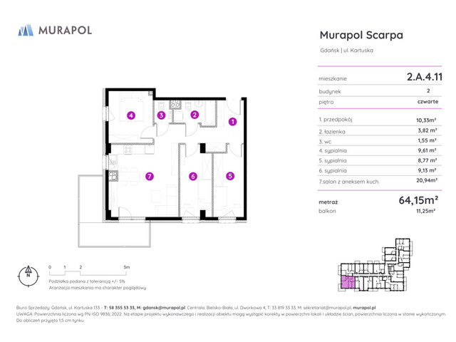 Mieszkanie w inwestycji Murapol Scarpa, symbol 2.A.4.11 » nportal.pl