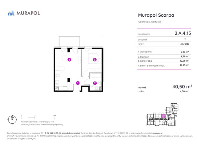 Mieszkanie w inwestycji Murapol Scarpa, symbol 2.A.4.15 » nportal.pl