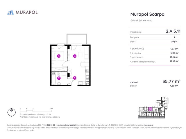 Mieszkanie w inwestycji Murapol Scarpa, symbol 2.A.5.11 » nportal.pl