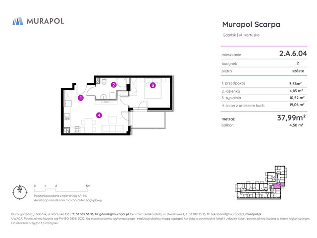 Mieszkanie w inwestycji Murapol Scarpa, symbol 2.A.6.04 » nportal.pl