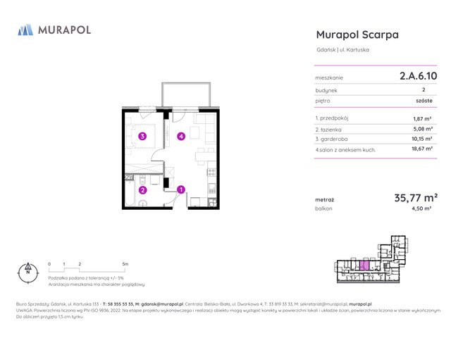 Mieszkanie w inwestycji Murapol Scarpa, symbol 2.A.6.10 » nportal.pl