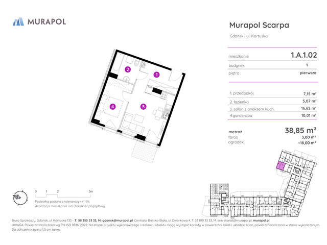 Mieszkanie w inwestycji Murapol Scarpa, symbol 1.A.1.02 » nportal.pl