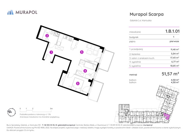 Mieszkanie w inwestycji Murapol Scarpa, symbol 1.B.1.01 » nportal.pl