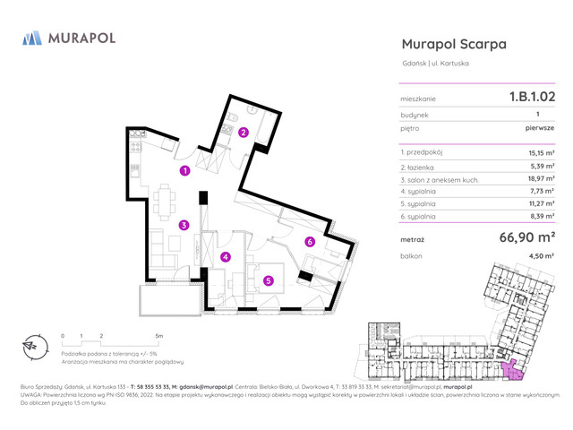 Mieszkanie w inwestycji Murapol Scarpa, symbol 1.B.1.02 » nportal.pl