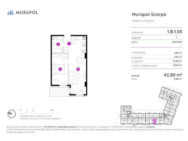 Mieszkanie w inwestycji Murapol Scarpa, symbol 1.B.1.05 » nportal.pl