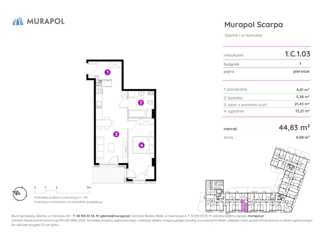 Mieszkanie w inwestycji Murapol Scarpa, symbol 1.C.1.03 » nportal.pl