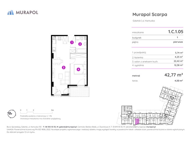 Mieszkanie w inwestycji Murapol Scarpa, symbol 1.C.1.05 » nportal.pl