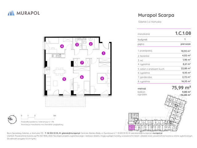 Mieszkanie w inwestycji Murapol Scarpa, symbol 1.C.1.08 » nportal.pl