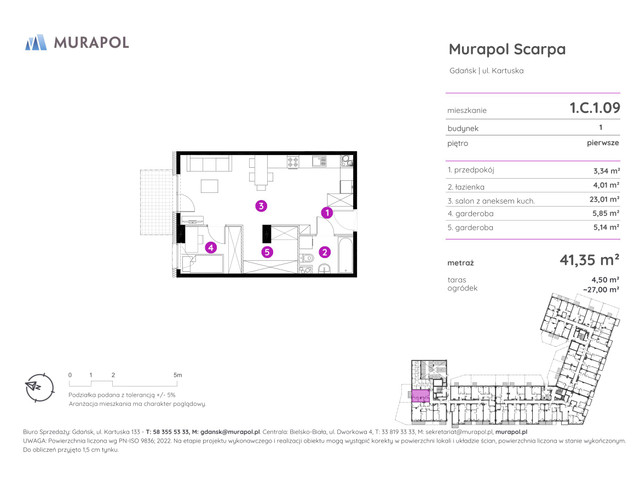 Mieszkanie w inwestycji Murapol Scarpa, symbol 1.C.1.09 » nportal.pl