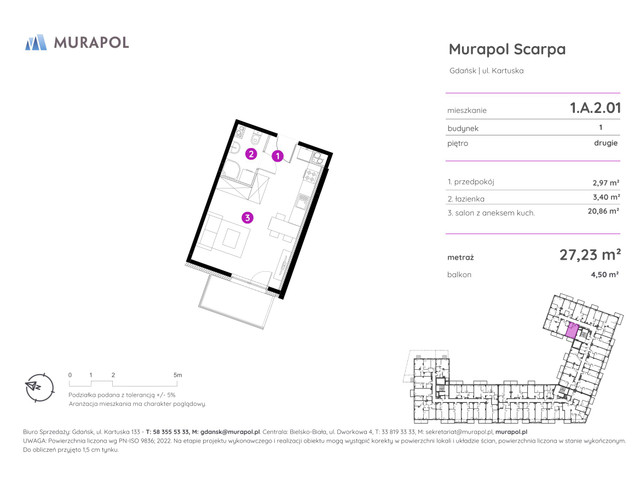 Mieszkanie w inwestycji Murapol Scarpa, symbol 1.A.2.01 » nportal.pl