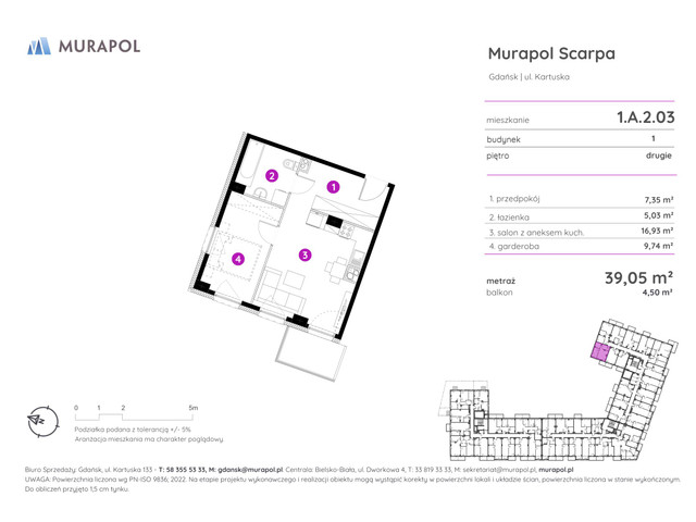 Mieszkanie w inwestycji Murapol Scarpa, symbol 1.A.2.03 » nportal.pl