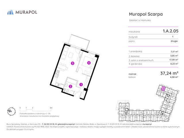 Mieszkanie w inwestycji Murapol Scarpa, symbol 1.A.2.05 » nportal.pl