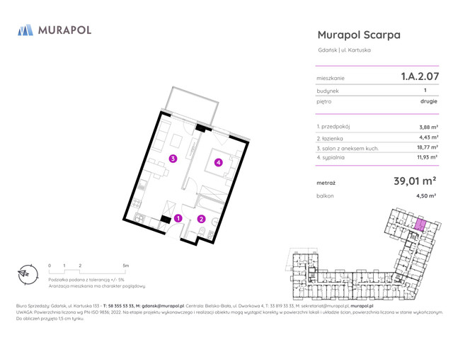 Mieszkanie w inwestycji Murapol Scarpa, symbol 1.A.2.07 » nportal.pl