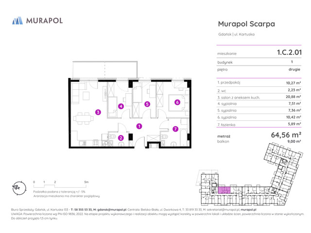 Mieszkanie w inwestycji Murapol Scarpa, symbol 1.C.2.01 » nportal.pl