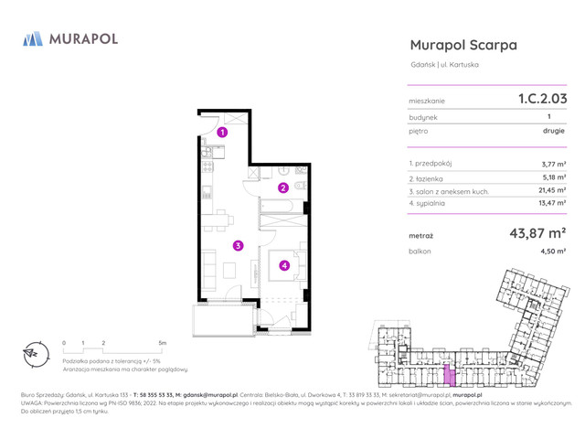 Mieszkanie w inwestycji Murapol Scarpa, symbol 1.C.2.03 » nportal.pl