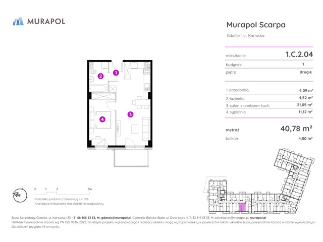 Mieszkanie w inwestycji Murapol Scarpa, symbol 1.C.2.04 » nportal.pl