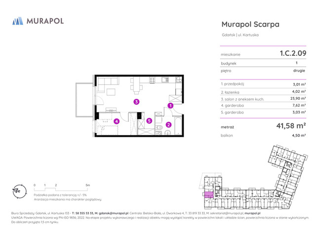 Mieszkanie w inwestycji Murapol Scarpa, symbol 1.C.2.09 » nportal.pl