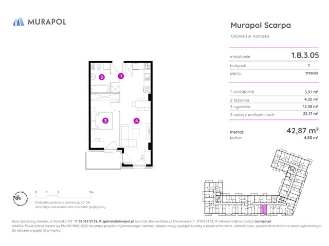 Mieszkanie w inwestycji Murapol Scarpa, symbol 1.B.3.05 » nportal.pl