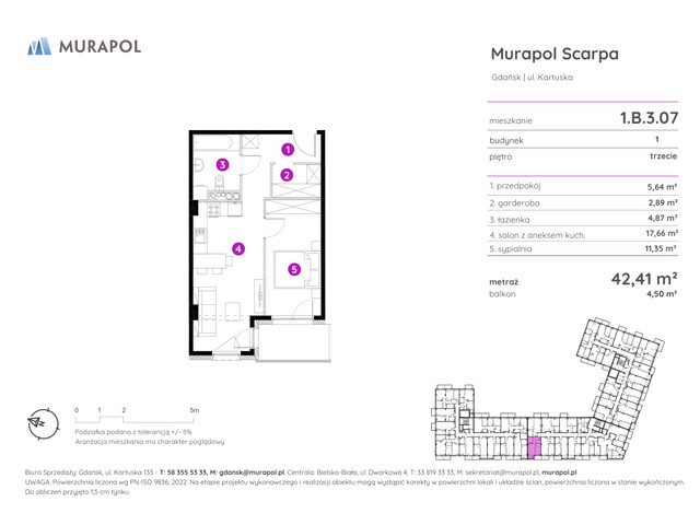 Mieszkanie w inwestycji Murapol Scarpa, symbol 1.B.3.07 » nportal.pl