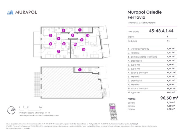 Mieszkanie w inwestycji Murapol Osiedle Ferrovia, symbol 43-48.A.1.44 » nportal.pl