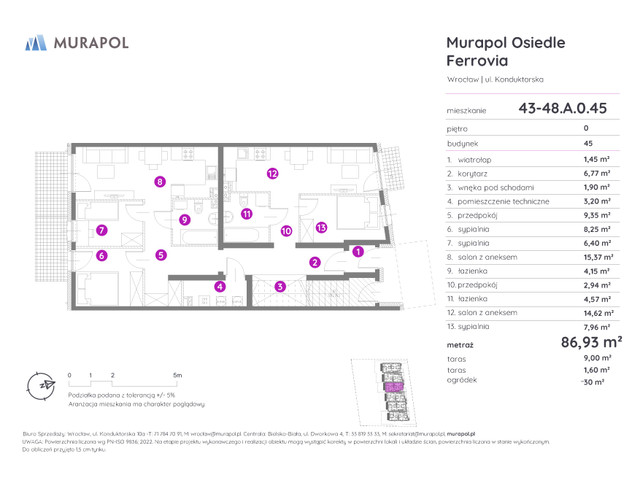 Mieszkanie w inwestycji Murapol Osiedle Ferrovia, symbol 43-48.A.0.45 » nportal.pl