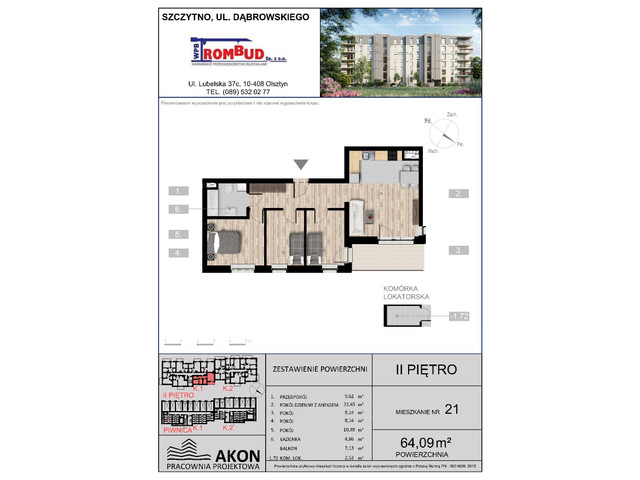 Mieszkanie w inwestycji Szczytno Dąbrowskiego, symbol I.21 » nportal.pl