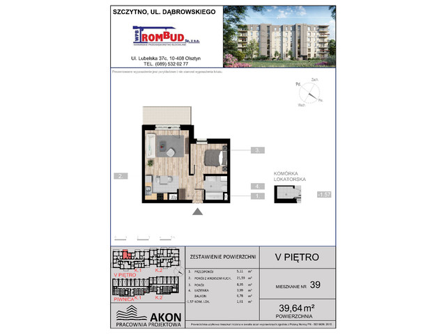 Mieszkanie w inwestycji Szczytno Dąbrowskiego, symbol I.39 » nportal.pl