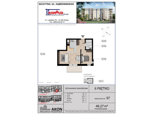 Mieszkanie w inwestycji Szczytno Dąbrowskiego, symbol II.57 » nportal.pl
