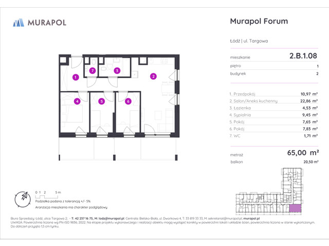 Mieszkanie w inwestycji Murapol Forum, symbol 2.B.1.08 » nportal.pl