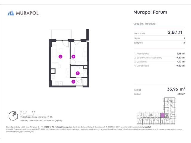 Mieszkanie w inwestycji Murapol Forum, symbol 2.B.1.11 » nportal.pl